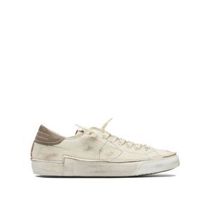 PHILIPPE MODEL PARIS Low-Top Distressed Leather Sneakers Men WHITE